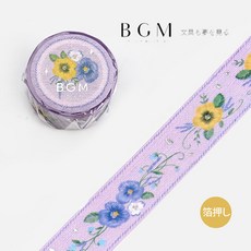 莫莫日貨 2023 2月新品 BGM 刺繡緞帶燙金金箔和紙膠帶 - 菫 SPSR005 日本進口手帳裝飾, 1個