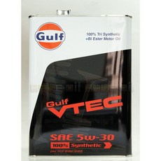 【易油網】GULF VTEC 5W30 海灣 雙酯 PAO 全合成機油 4L, 1個