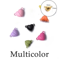 원형 자석 연결 걸쇠 비즈 라인석 참 펜던트 DIY 커플 마그네틱 버클 쥬얼리 팔찌 14mm 16mm 5 세트, 26 style31