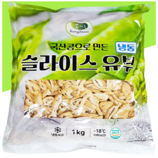 콩다움 국산콩 냉동 슬라이스 유부 1kg, 1개