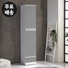 다엘 주방 틈새장 수납장 소형 보조 그릇장 좁은 미니 냉장고옆 찬장(400그레이), 그레이