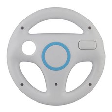 레이싱게임용 휠 Wii 마리오 카트 레이싱 게임 리모컨 콘솔 용 Nintend 6 색 내구성 플라스틱 스티어링, White, 1개