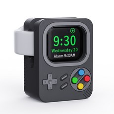 蘋果硅膠手錶遊戲機支架，適用於iwatch充電收納，applewatch充電底座，桌面趣味裝飾, 【淺灰遊戲機支架】, 1個