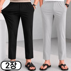 놈시크 1+1 S~6XL 남성 냉감 바지 링클프리 시원한 여름 아이스 스판 밴딩 빅사이즈 슬랙스