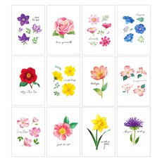 마음담아 귀여운 미니 엽서 모음, 플라워가든 미니엽서60장