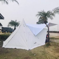 파이어쉘터 화목난로연통 티피텐트 비바돔 쉘터, M. 특허 모델 .4m 중간 흰색 반 마운트 내부 계정