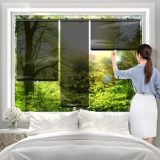 흡착식 무타공 붙이는 블라인드 자석 창문커튼 주방 사계절용