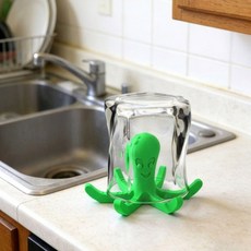 착착이네 문어모양 컵건조대 컵보관, 그린