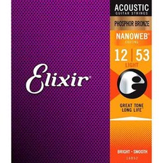 原廠公司貨 Elixir 16052 民謠吉他弦 (12-53) 薄膜 磷青銅 長效型, 1個, F