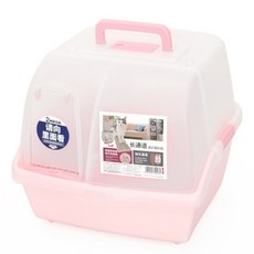 IRIS 日本 走廊式全封閉大號隧道貓砂盆 CNT500, 粉色