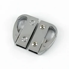 2/4/10Pcs Meetee 금속 버클 D 링 25x9mm 가방 사이드 클립 걸쇠 핸드백 스트랩 후크 가죽 체인 커넥터 버클 하드웨어, [01] 2Pcs, [02] Silver