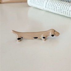 可愛陶瓷狗狗筷架勺叉筷托餐具筷枕家用筆擱筆架筆托桌面裝飾擺件, 1個, 米色-小狗筷子托