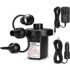 전기 에어 펌프 3개의 노즐이 있는 휴대용 4.5kPa 퀵 필 110V AC12V DC 인플레이터실외 캠핑용 디플레이터 공기 매트리스 침대 보트 수영 링