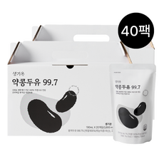 생기온 무가당 프리미엄 약콩두유 99.7 껍찔째 100% 국산 평창약콩 대학두유, 40개, 190ml