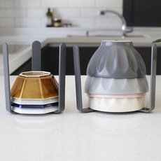 국그릇정리대 그릇 정리대 밥공기 꽂이 밥그릇 거치대 주방정리 689000AA (1EA), 브라운