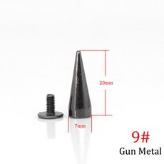 10 개 하드 금속 스크류 백 테이퍼 네일 총알 손톱 가죽 공예 가방 의류 신발 DIY 장식용 긴 팬 크리벳, 모델 9