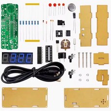 학습을 전자 알람 TJ 연습 시계 된 428 DIY 위한 납땜 56 4자리 디지털 쉘이 키트, 01 CHINA, Blue, 1개