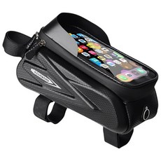 어썸앤유 자전거 핸들 핸드폰 방수 거치대 가방, 1개, 블랙