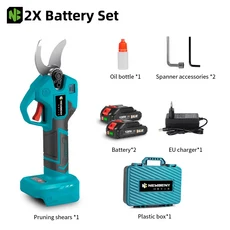 전기전지가위 Yofidra 브러시리스 전기 전정 가위 무선 충전식 과일 나무 분재 18V 배터리용 2 단 기어 30mm, [01] 전기전지가위 2 Battery EU Plug, 1.2 Battery EU Plug