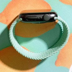 우먼스9999 애플워치 호환가능 7 SE 6 3 2 브레이드 솔로루프 스트랩 38 40 41 42 44 45 mm 호환가능, 피스타치오, 42/44/45mm (S)