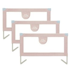 Mommywant 可愛卡通床護欄3片U型, 櫻花粉3片U型