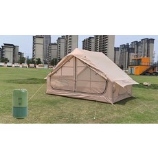 캠핑용 텐트 대형 장박 경량텐트 차박 타프 에어 쉘터, 3~5 명, 싱글 도어 텐트 채광창 없음 - 전기 공기 펌프