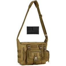 Protector Plus 전술 메신저 백 남성용 밀리터리 MOLLE 슬링 숄더 팩 (패치 포함)