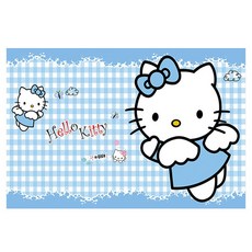 Tiger Pavilion 헬로키티 사각 러그, 라이트 블루