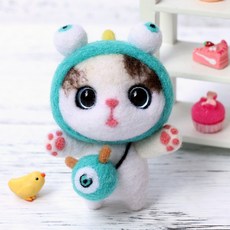 치프몰 양모펠트 DIY 패키지 세트, 045_몬스터 고양이, 1개