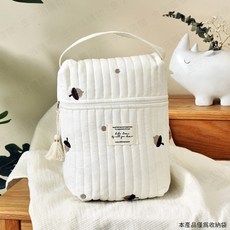 純棉紋理 可愛樹葉刺繡設計, 尿布收納袋-松果