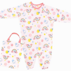 레인보우 어린이 유아 방수 전신 미술가운 WH0595_W9E9E8E, 2 M아이보리