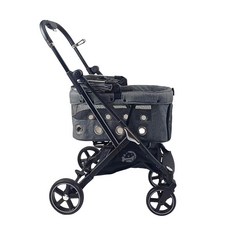 아그다 통풍 개모차 접이식 2마리, 1개, 회색