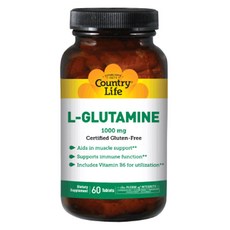 Country Life L-谷氨酰胺片 1000mg, 60顆, 1罐