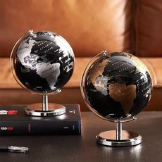 미니 지구본 20CM 한글 인테리어 과학교재 회전 세계 지구본, 흑금