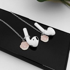 耳機防丟鏈 貓爪可愛動物掛件 鈦鋼防掉項鍊 適用airpods3蘋果無綫藍牙耳機 掛繩項鏈 掛脖運動跑步 耳機防丟繩, 1個, 鈦鋼貓爪防丟鏈