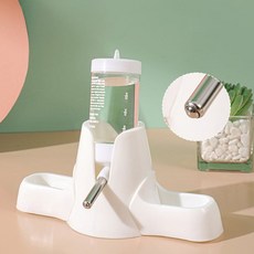 키밍 햄스터 급수기 거치대 세트 3in1 밥그릇 소동물 all+9471oe, 화이트