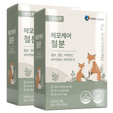헤모케어 철분 영양제 여성 아이 가 함께 먹는 흡수율 좋은 리포퍼 철분제, 2박스, 30정
