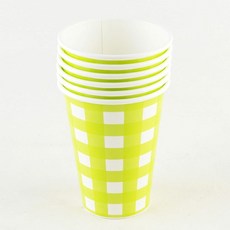 75번 종이컵 7온스 6입 [체크 라임그린], 1개