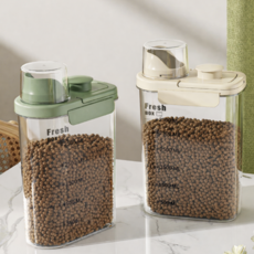 루미베로 완전밀폐 반려동물 사료 보관통, 1개, 2800ml, 그린