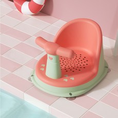 寶寶洗澡座椅 洗澡浴盆座 沐浴凳 洗澡椅 防滑浴凳 可坐托座椅 新生兒洗澡浴盆座 寶寶坐椅 浴凳 訓練寶寶坐 寶寶浴缸坐椅-粉綠:, 1個, 粉綠