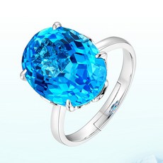 리마린 블루 토파즈 반지 여성 백금 도금 고급 주얼리 선물용 반지