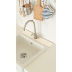 MYUMYU 沐慕家居 廚房水龍頭吸水墊, 白色, 1個