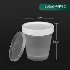 디저트컵 다회용 아이스크림 요거트 푸딩컵 투명 내열성 홈카페용기 260ml 컵+뚜껑 20개, 1개