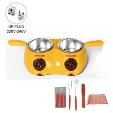 전기 더블 포트 초콜릿 용해로 온도 조절 팬 버터 치즈 가열 용, 영국 노란색, 1개