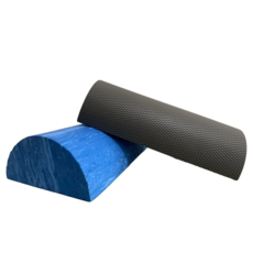 半圓柱 瑜伽柱 瑜珈柱 矯正枕 半圓瑜珈柱 防撞條 防撞支撐 半軸輔助器 平衡木核心訓練 踩踏平衡觸覺 腰椎滑落復健, 1個, 45EVA, 迷彩，素色