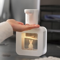 몽글몽글 젤타입 자동 디스펜서 주방세제 세제통 액상세제 손세정기 거품, 화이트, 1세트