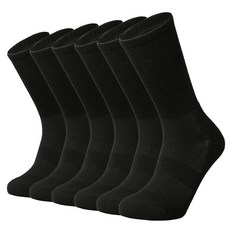 SOX TOWN 남성용 메리노 울 쿠션 크루 양말 아웃도어 하이킹 하이킹 트레일 퍼포먼스 수분 흡수 경량 여름용 네이비 블루 3쌍, 블랙1 3쌍