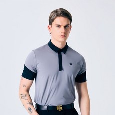 [헨리스튜어트] 골프 남성용 밸런스 라인 폴로 반팔 티셔츠 그레이