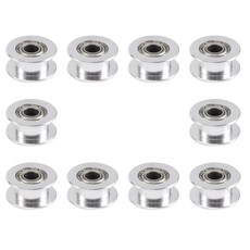 GT2 20 톱니 없는 보어 5mm 알루미늄 밍 벨트 아이들러 도르래 3D 프린터용 6mm 너비 밍 벨트 10 개 팩