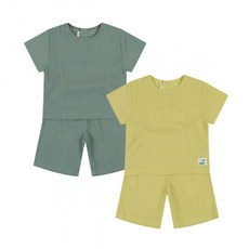아가방 여름 하퍼이지반팔6부상하 KHAKI YELLOW 01S353002